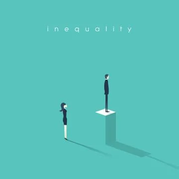 Inequality concept vector illustration man versus woman in business. Difference Stock Illustration