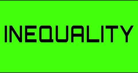 Inequality text green screen, masked glitched effect. Stock Footage 132617951