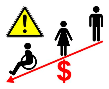 Inequality in the workplace Stock Illustration