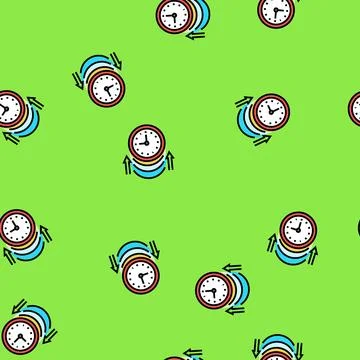 Inertia time management vector seamless pattern Stock Illustration