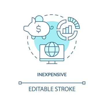 Inexpensive turquoise concept icon Stock Illustration