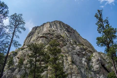 The infamous Devils Tower National Monument in Wyoming Stock Photos