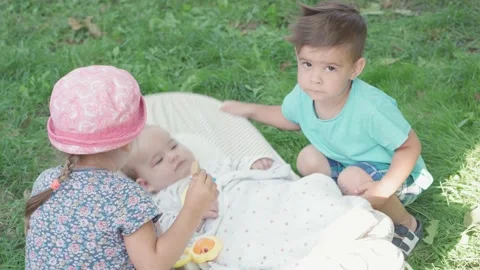 Infancy, childhood, development, summer holiday concept - Close-up portrait of Stock Footage 145292010