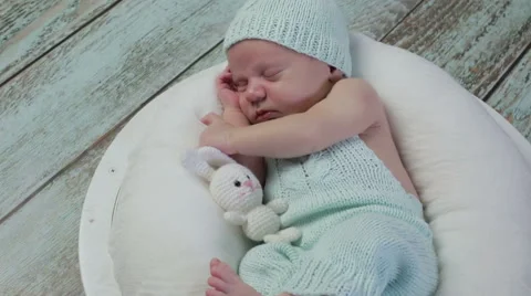 An infant baby sleeping Stock Footage 67492078