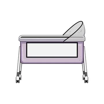 Infant bassinet cot providing safe sleeping space for newborn baby Stock Illustration