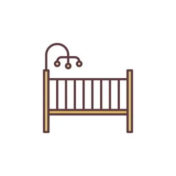 Infant Bed vector concept colored icon. Cot creative sign Stock Illustration