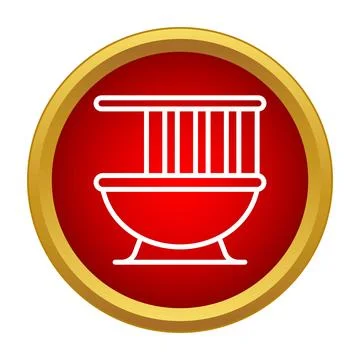 Infant cradle bed icon for nursery furniture Stock Illustration