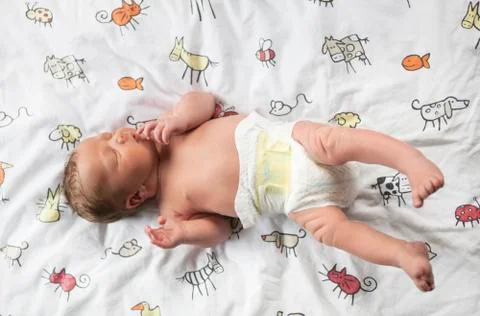Infant with diaper Stock Photos