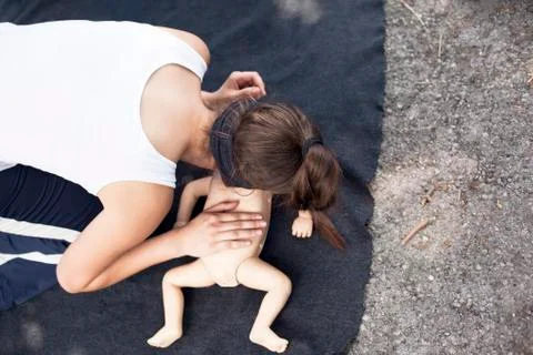 Infant dummy first aid Foto stock