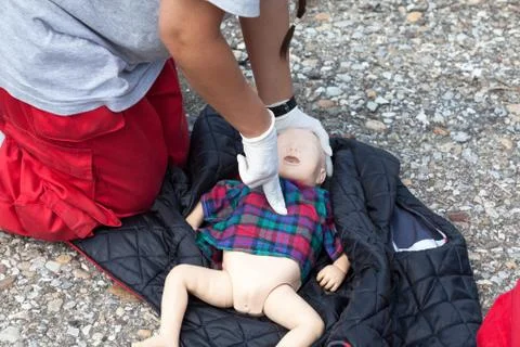 Infant dummy first aid Stock Photos