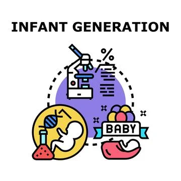 Infant generation concept, new life developing through medical science Stock Illustration