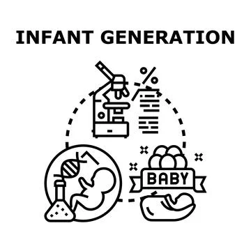 Infant generation concept, new life developing through medical science Stock Illustration