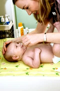 Infant hygiene Stock Photos