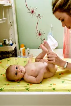 Infant hygiene Stock Photos