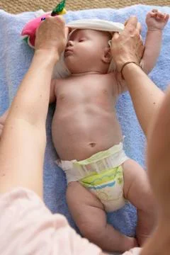 Infant hygiene Stock Photos