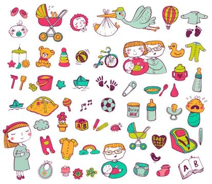 Infant Icon set Stock Illustration