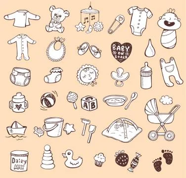 Infant Icon set Stock Illustration
