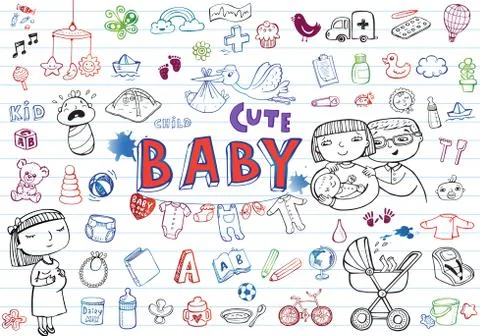 Infant Icon set Stock Illustration