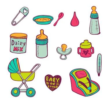 Infant Icon set Stock Illustration
