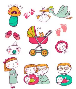 Infant Icon set Stock Illustration