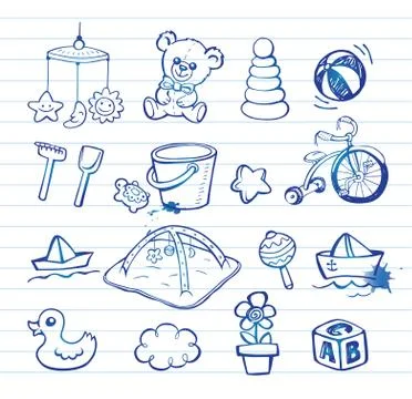 Infant Icon set Illustrazione stock