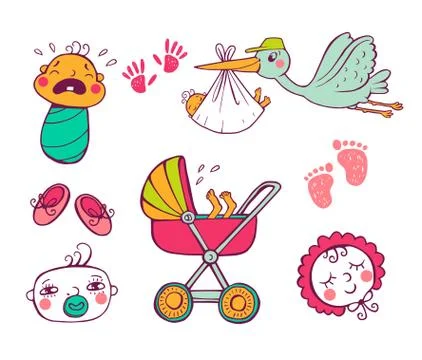 Infant Icon set Stock Illustration