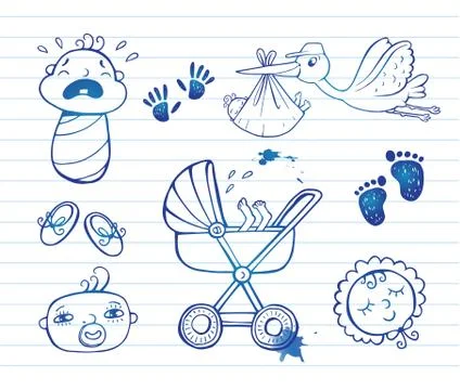 Infant Icon set Stock Illustration