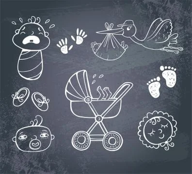 Infant Icon set Stock Illustration