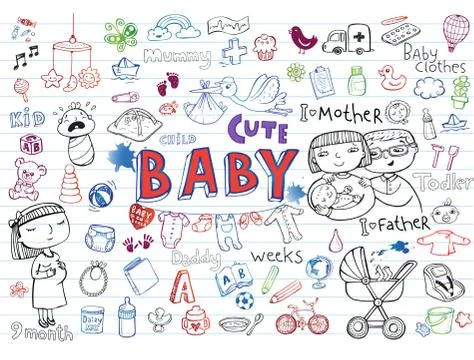 Infant Icon set Stock Illustration