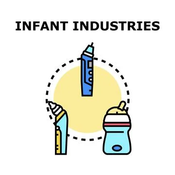 Infant industries concept on white background Stock Illustration