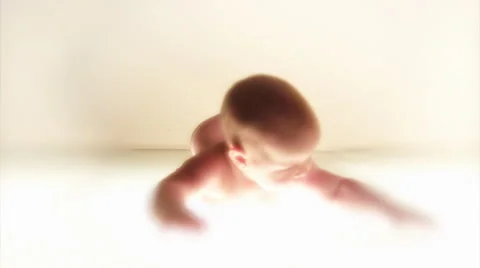 Infant laughing. White background. Stock Footage 44561567