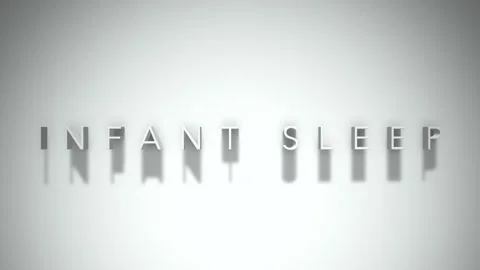 Infant sleep 3D title animation with shadows on a white background Stock Footage 297856205