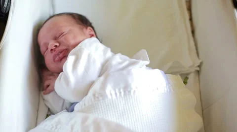 Infant sleeping and stretching  Stock Footage 60094771