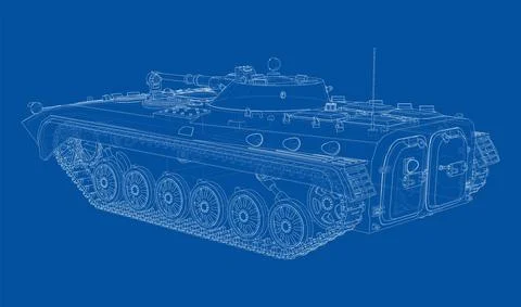 Infantry fighting vehicle. Vector Stock Illustration
