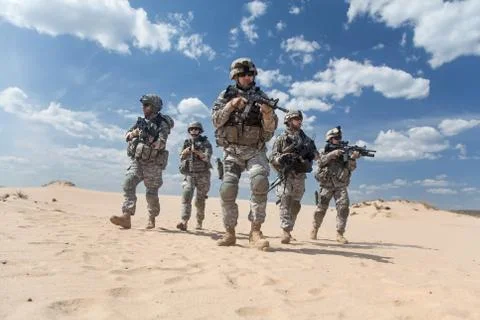 Infantrymen in action Stock Photos