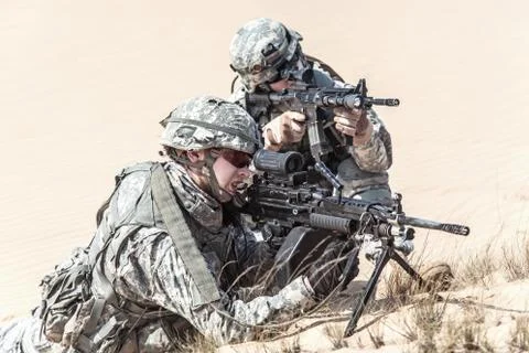 Infantrymen in action Stock Photos