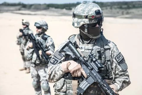 Infantrymen in action Stock Photos
