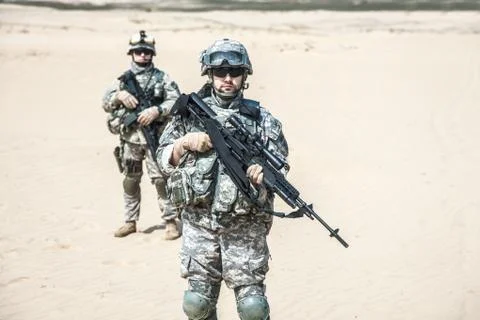 Infantrymen in action Foto stock