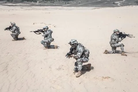 Infantrymen in action Stock Photos