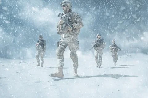 Infantrymen in action Stock Photos
