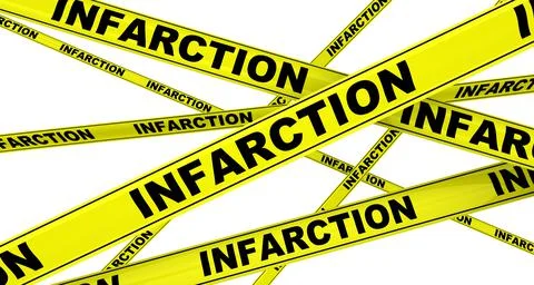 Infarction. Yellow warning tapes Ilustração Stock