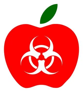 Infected Apple Flat Icon Vector Stock Illustration