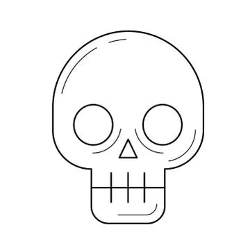 Infected computer line icon. Stock Illustration