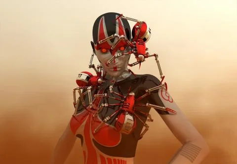 Infected cyborg Stock Illustration