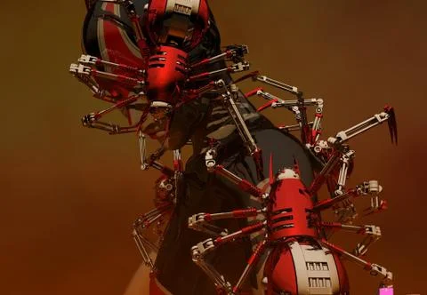 Infected cyborg Stock Illustration