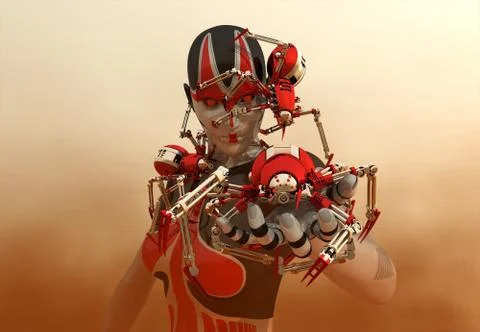 Infected cyborg Stock Illustration