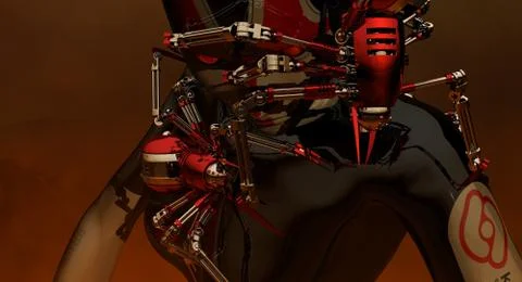 Infected cyborg Illustrazione stock