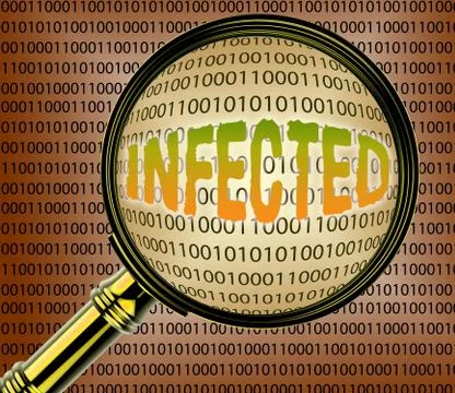Infected Data Representing Searching Online And Bytes Stock Illustration