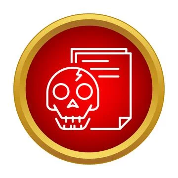 Infected document skull icon representing data cyber danger Stockillustratie