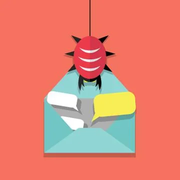 Infected email icon Stock Illustration